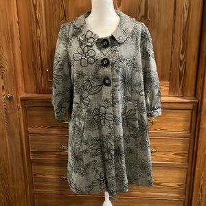 Vertigo Paris gray black floral jacket XL